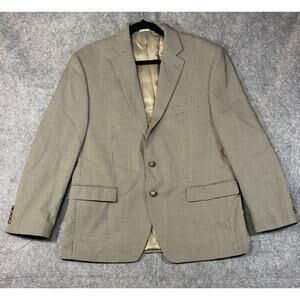 Lauren Ralph Lauren Jacket Mens 42S Tan Houndstooth Preppy